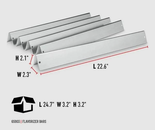 BBQ Accessories Weber Stainless Steel Flavour Bars 5pc.x 22.5" (Genesis 2002-7 ,Silver B & C) - 65903 1 BBQ Accessories Weber Stainless Steel Flavour Bars 5pc.x 22.5" (Genesis 2002-7 ,Silver B & C) - 65903