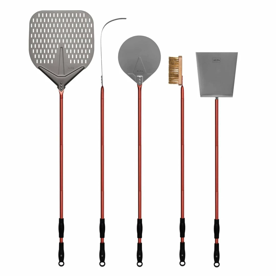 Alfa Forni Alfa 48" 5-Piece Pizza Peel Set (Red) - AC-5PSET48RD BBQ Accessories 1 Alfa Forni Alfa 48" 5-Piece Pizza Peel Set (Red) - AC-5PSET48RD BBQ Accessories