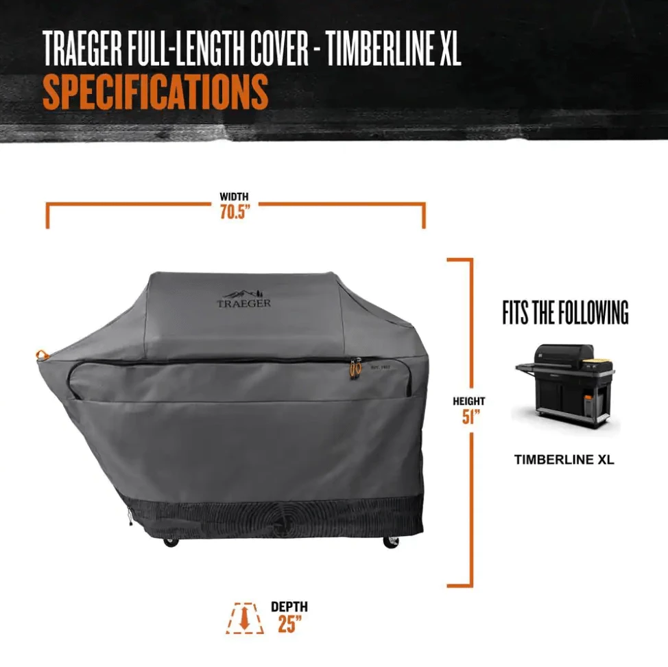 Traeger Canada BBQ Accessories Traeger Full-Length Grill Cover (TIMBERLINE XL) - BAC603 7 Traeger Canada BBQ Accessories Traeger Full-Length Grill Cover (TIMBERLINE XL) - BAC603