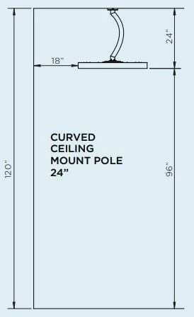 Bromic Heating Bromic Eclipse Electric Ceiling Pole (24" Curved) - BH3230004 1 Bromic Heating Bromic Eclipse Electric Ceiling Pole (24" Curved) - BH3230004