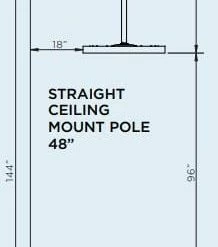 Bromic Heating Bromic Eclipse Electric Ceiling Pole (48" Straight) - BH3230005