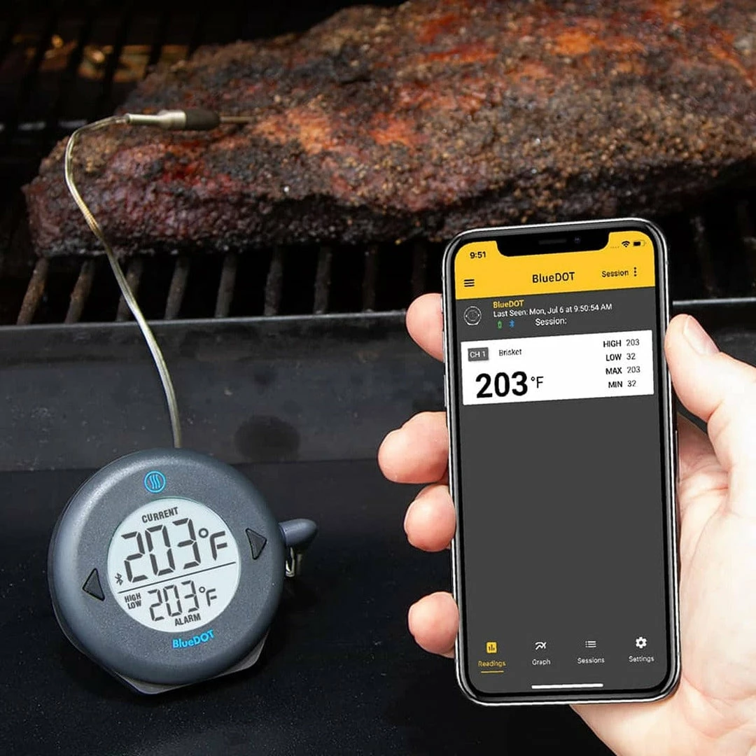 BBQ Accessories Thermoworks BlueDOT Bluetooth Alarm Thermometer - TX-1400 4 BBQ Accessories Thermoworks BlueDOT Bluetooth Alarm Thermometer - TX-1400