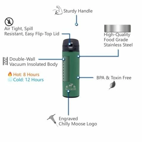 Chadwicks & Hacks Chilly Moose Kearney Traveller - 17oz BBQ Accessories 4 Chadwicks & Hacks Chilly Moose Kearney Traveller - 17oz BBQ Accessories