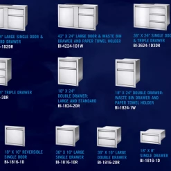 Napoleon 42" X 24" Large Single Door & Triple Drawer Parts