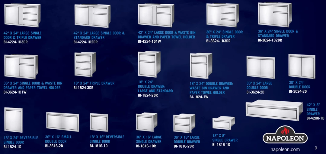 Napoleon 18" X 24" Double Drawer - Large & Standard 2 Napoleon 18" X 24" Double Drawer - Large & Standard