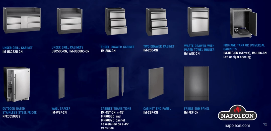 Parts Napoleon Outdoor Rated Stainless Steel Fridge - NFR055OUSS 3 Parts Napoleon Outdoor Rated Stainless Steel Fridge - NFR055OUSS