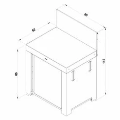 Parts ENO La Plancha Modulo Outdoor Cupboard Worktop (Gray Galvanized Steel) - PMOD7001