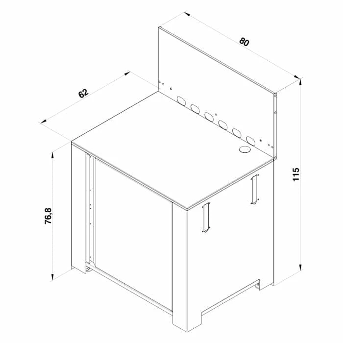 ENO La Plancha Modulo Outdoor Plancha Cupboard (Gray Galvanized Steel) - PMOD7002 2 ENO La Plancha Modulo Outdoor Plancha Cupboard (Gray Galvanized Steel) - PMOD7002