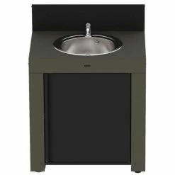 ENO La Plancha Modulo Outdoor Sink & Cupboard (Gray Galvanized Steel) - PMOD7003