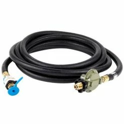 Crown Verity 1/2" X 25' Liquid Propane Gas Hose And Regulator Assembly For Single Inlet (SI) Propane Cooking Equipment - ZCV-5131