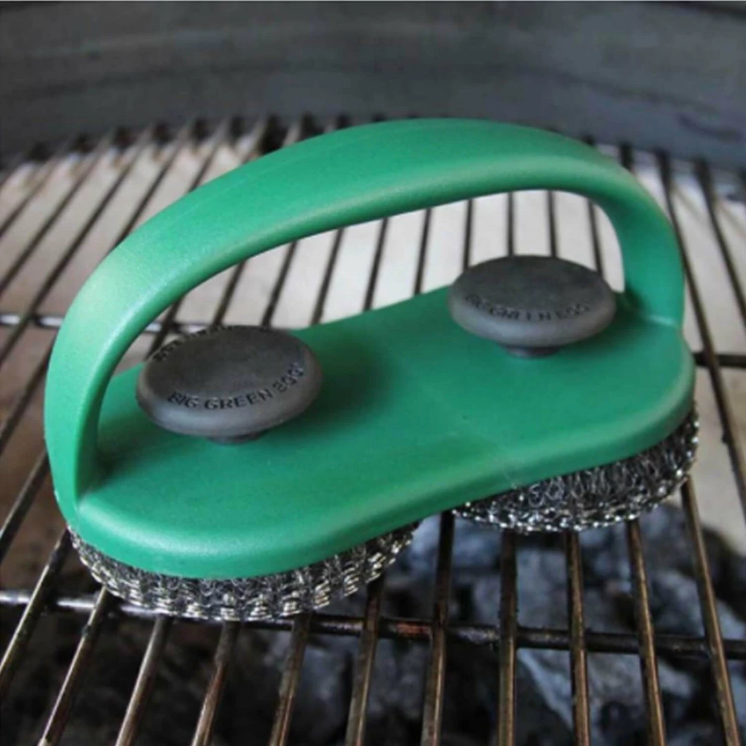 Big Green Egg Stainless Steel Dual Grid Scrubber - 119476 1 Big Green Egg Stainless Steel Dual Grid Scrubber - 119476