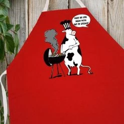 LA Imprints Attitude Apron - Cow BBQ BBQ Accessories