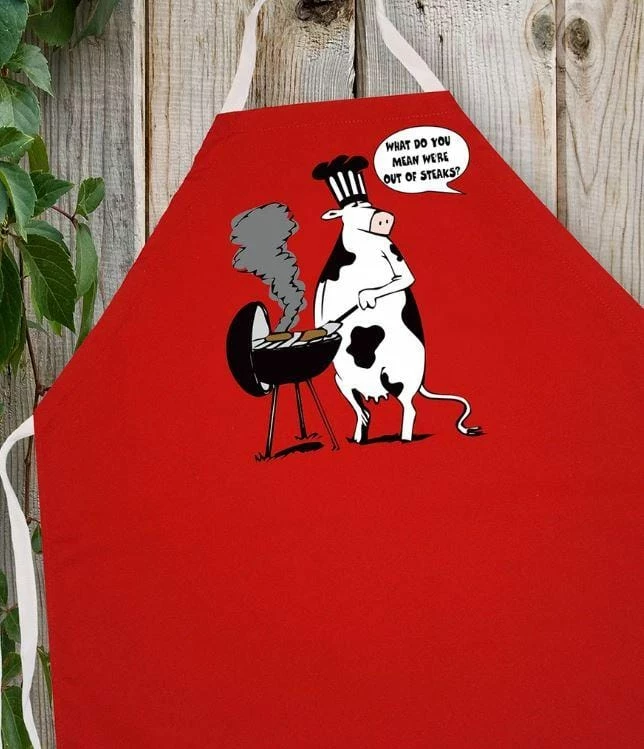 LA Imprints Attitude Apron - Cow BBQ BBQ Accessories 1 LA Imprints Attitude Apron - Cow BBQ BBQ Accessories